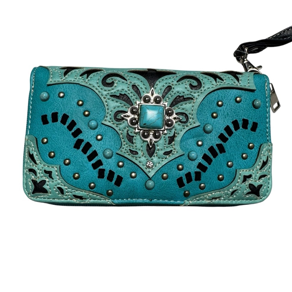 New Zelris Turquoise Embroidery Wallet